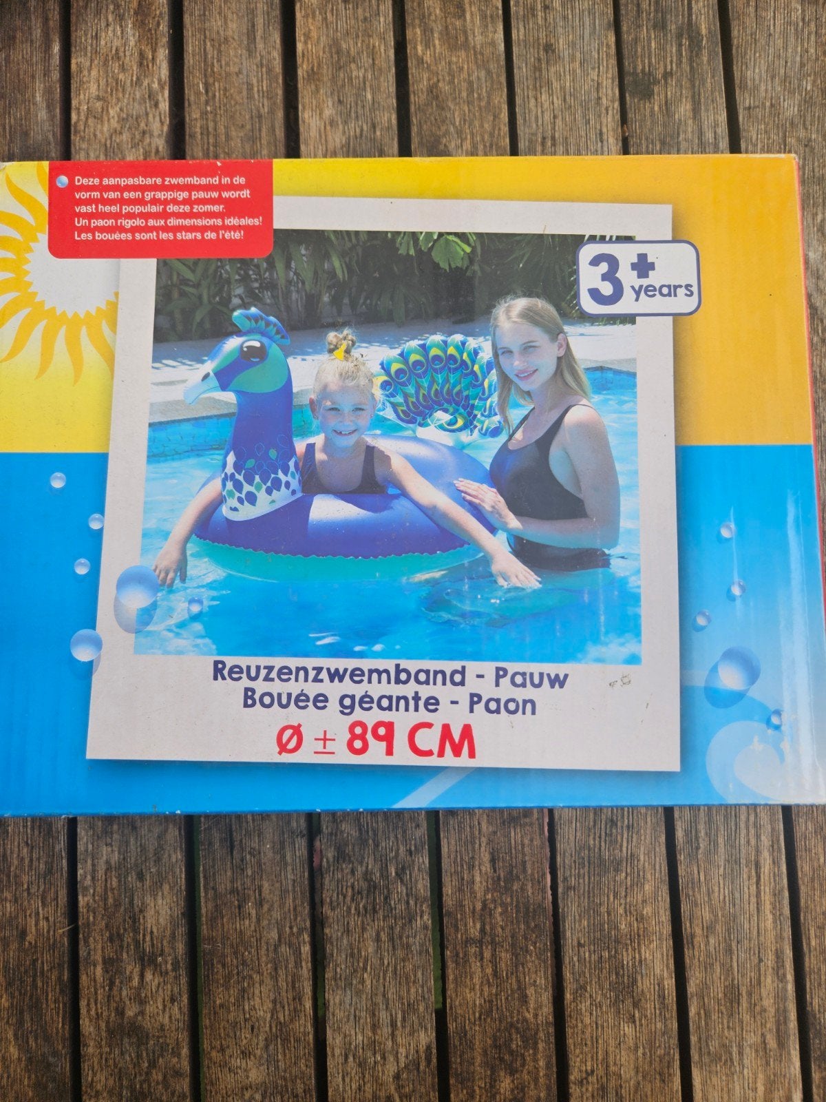 Reuzenzwemband Pauw - Opblaasbare Zwemring 89 CM, Kinderen en Baby's, Speelgoed | Buiten | Opblaasfiguren, Ophalen of Verzenden