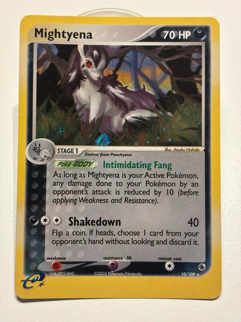 Mightyena EX - Ruby & Sapphire Pokemon Kaart, Ophalen of Verzenden, Zo goed als nieuw, Losse kaart, Foil
