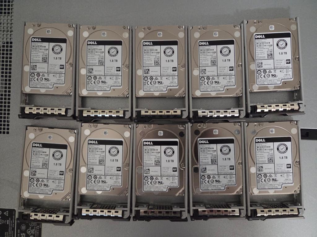 Dell Enterprise 1.8tb SAS HDD's 2.5" (9x), Computers en Software, Harde schijven, 1.8tb, Intern, Gebruikt, SAS