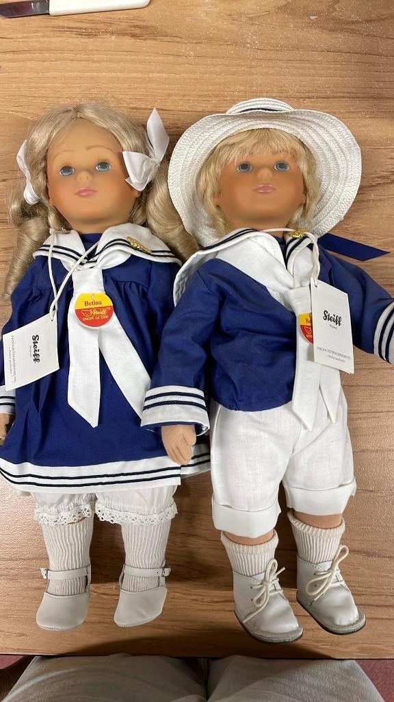 Steiff Poppen Bernd en Bettina uit 1987. Ong 42cm., Verzamelen, Poppen, Ophalen of Verzenden, Zo goed als nieuw, Pop