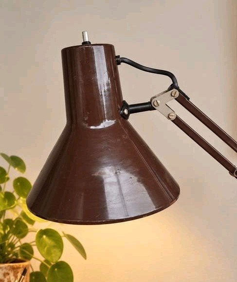 Vintage Bruine Architecten lamp - Verstelbare Klemlamp, Ophalen of Verzenden
