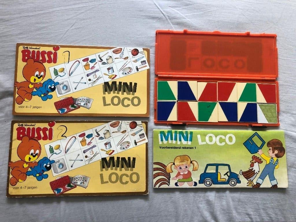 Nostalgische Mini Loco Spellen - Bussi 1, 2 & Rekenen 1, Ophalen of Verzenden, Gebruikt, Puzzelen