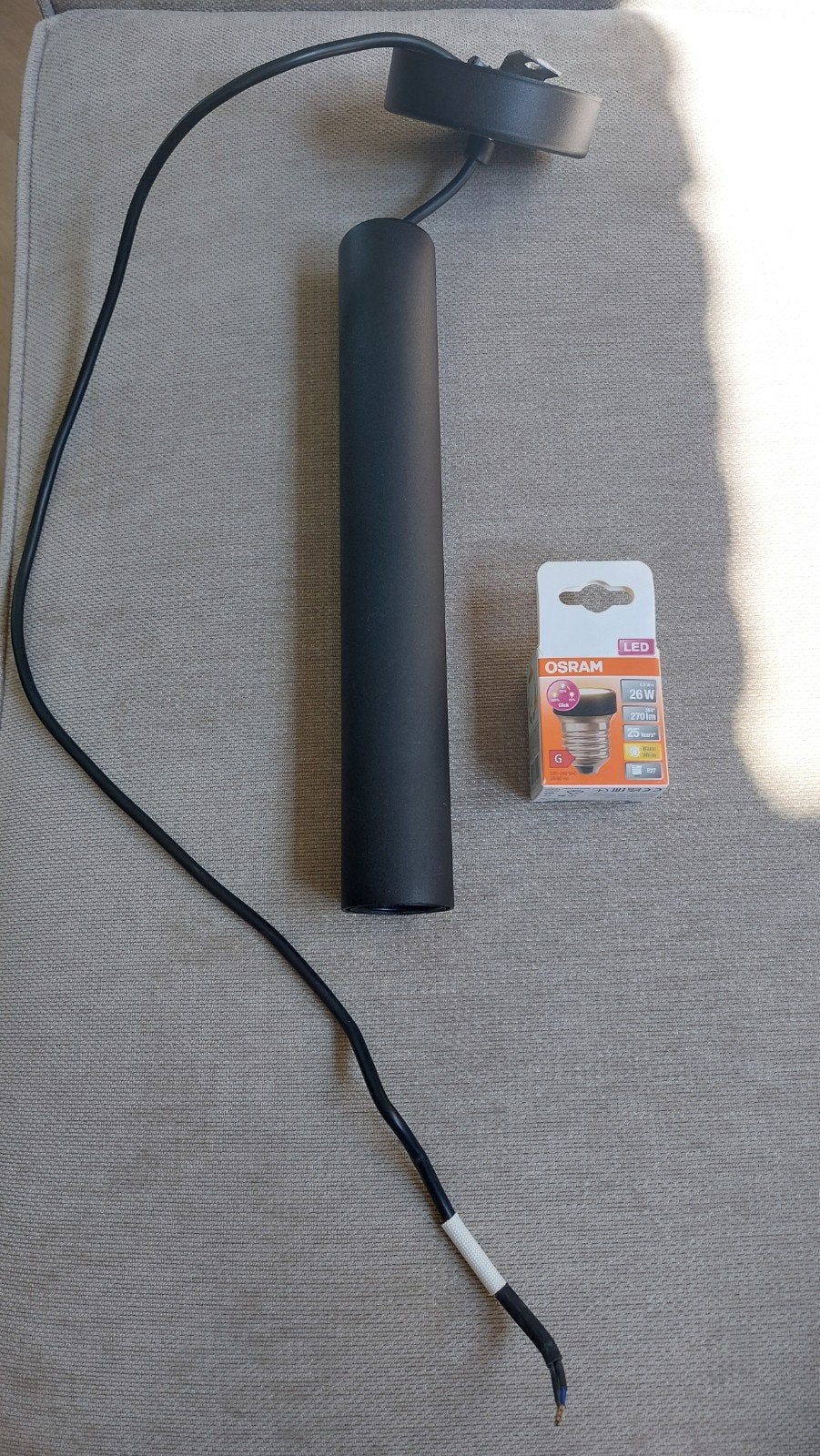 Nieuwe Pendellamp Praxis met Osram LED lamp E27, Ophalen, Nieuw, E27 (groot), Metaal