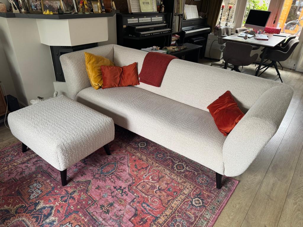 Nette driezitsbank met hocker Trendhopper, Ophalen, Gebruikt, 125 cm of meer, Modern klassiek