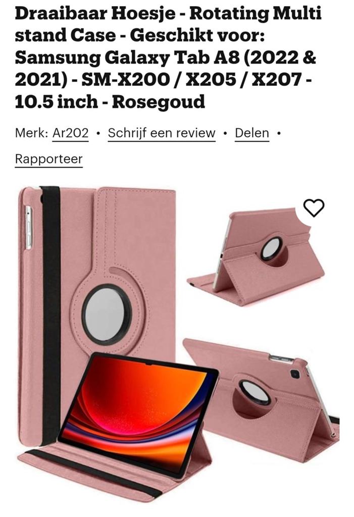 Draaibaar Hoesje voor Samsung Galaxy Tab A8 (2022 & 2021), Computers en Software, Tablet-hoezen, 10 inch, Nieuw, Bescherming voor- en achterkant