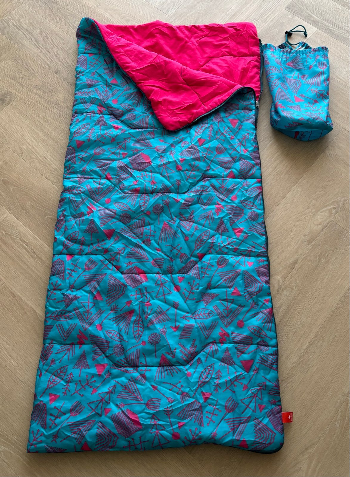 Quechua Arpenaz 20 Junior Slaapzak - Blauw/Roze (2 stuks, Ophalen of Verzenden, Gebruikt