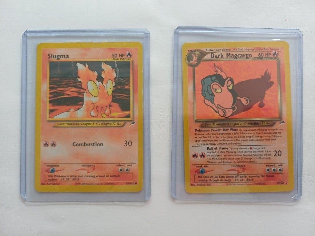 Pokémon -Slugma 82/105 & Dark Magcargo18/105 -Neo Destiny-, Verzenden, Zo goed als nieuw, Meerdere kaarten