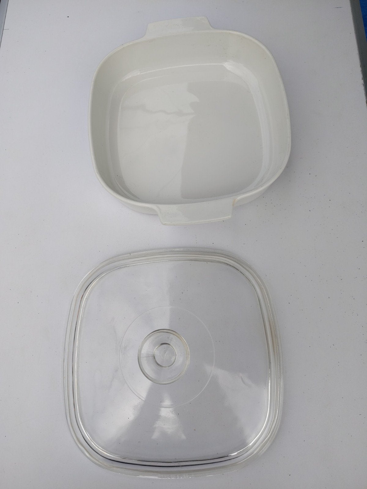 Corning Ware A-10-B Ovenschaal met Deksel - Wit, Huis en Inrichting, Ophalen of Verzenden, Steen/keramiek, Wit, Overige merken