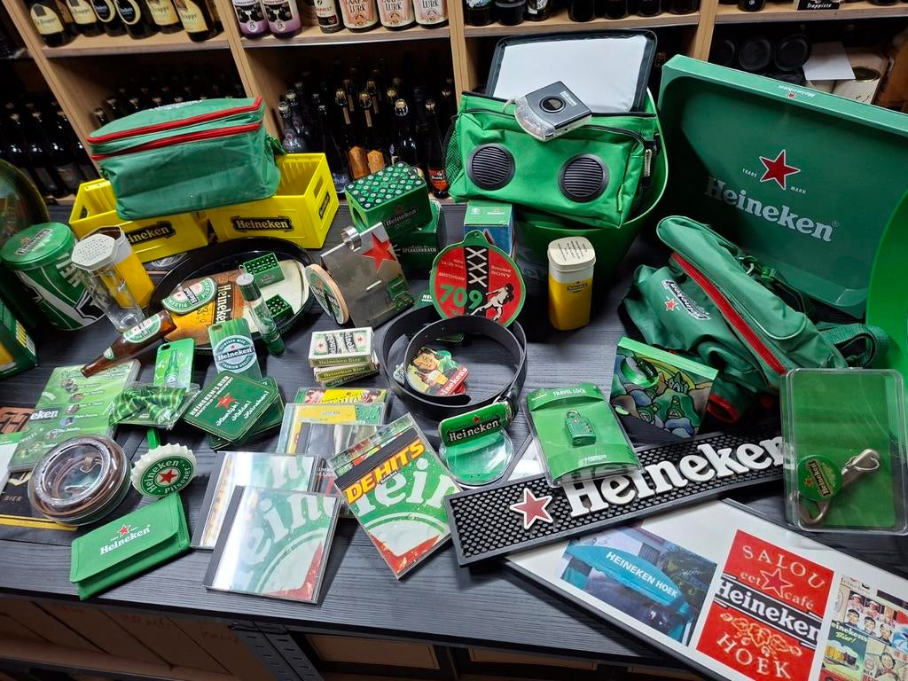 Grote Heineken Bier Verzameling - Collectors Items, Ophalen, Nieuw, Reclamebord, Plaat of Schild, Heineken