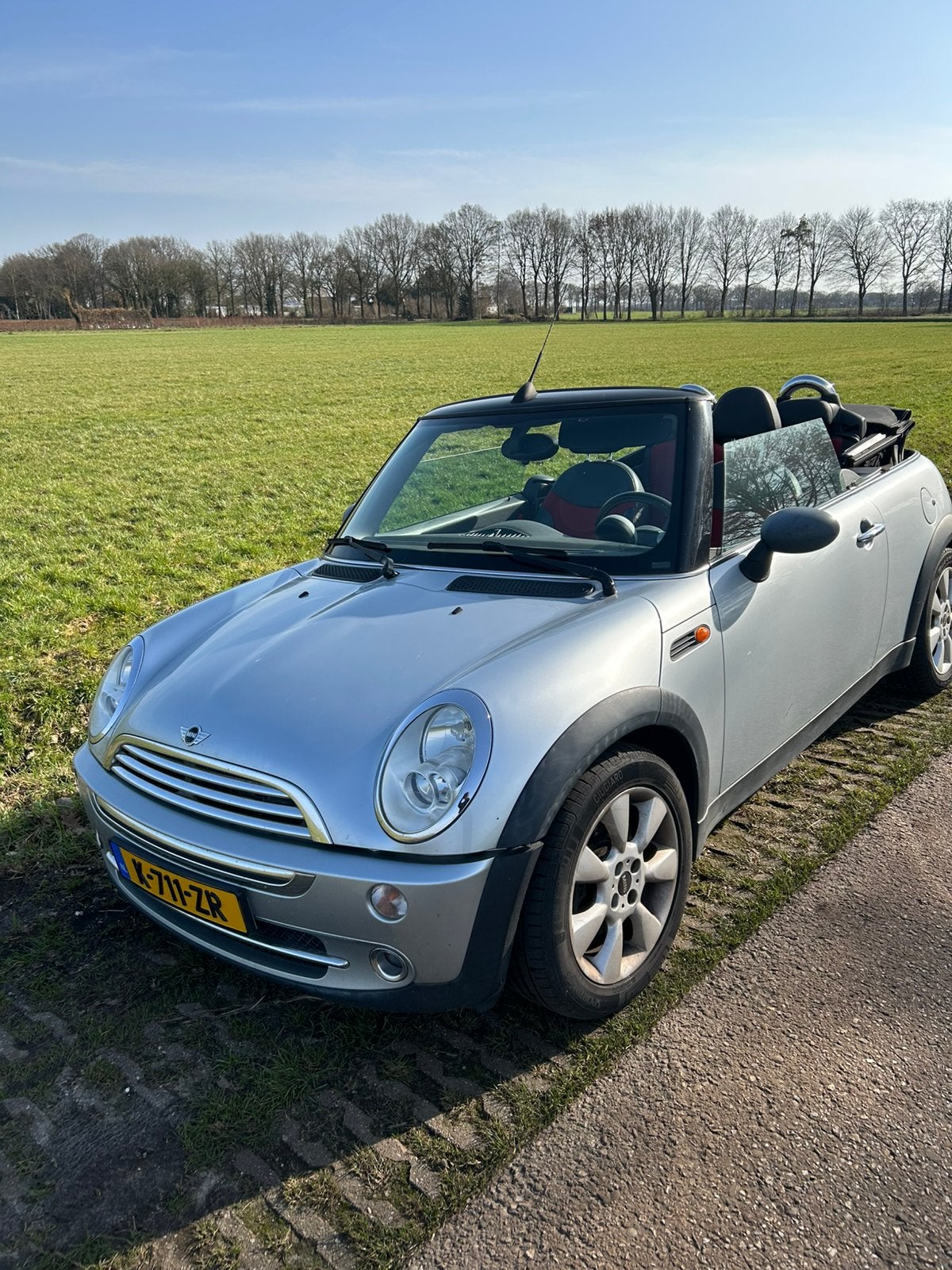 Mini 1.6 16V ONE Cabrio 2004 Grijs, Auto's, 4 cilinders, Cabriolet, 4 stoelen, 14 km/l