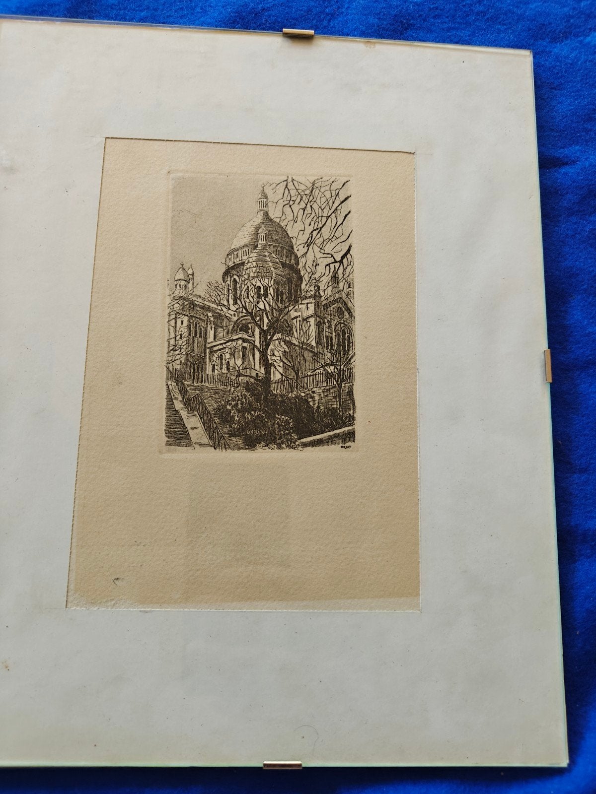 ets Sacre Coeur Parijs, Antiek en Kunst, Kunst | Etsen en Gravures, Ophalen