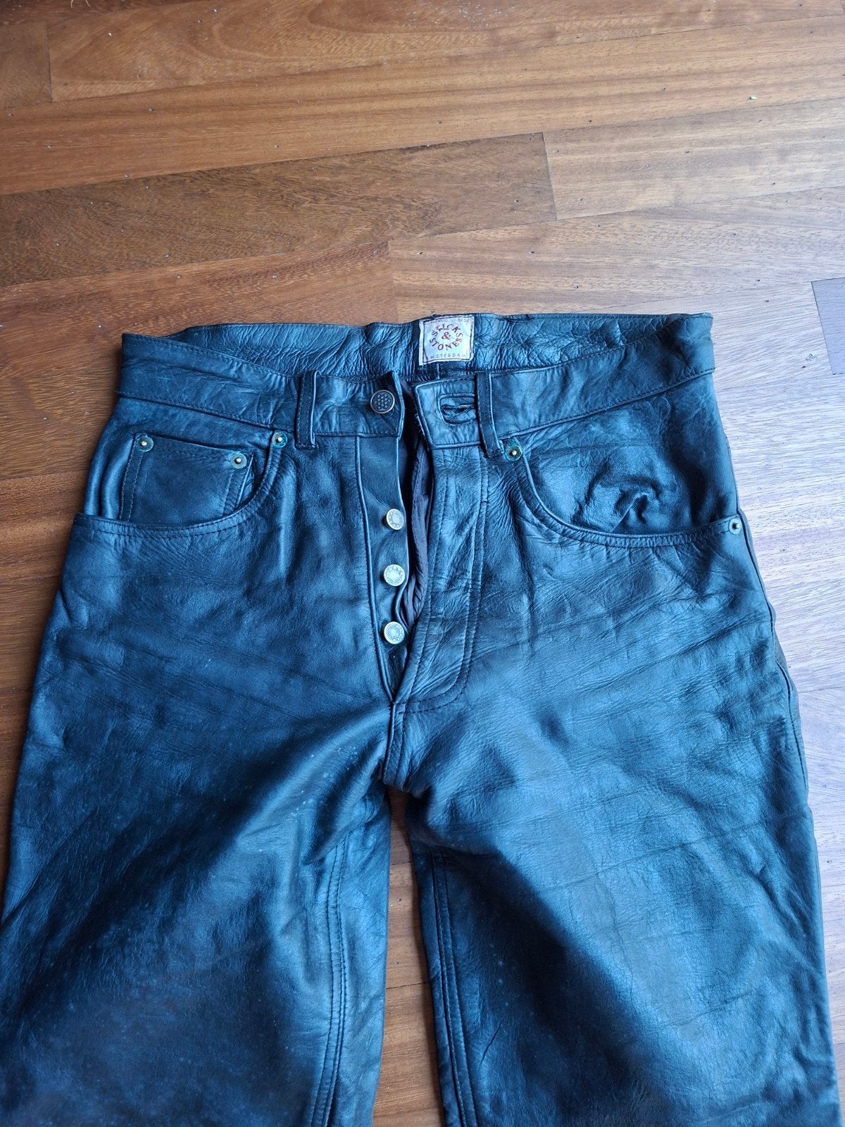 Sticks & Stones Amsterdam Leren Broek Maat 29 Zwart, Ophalen, Zwart, Zo goed als nieuw, Maat 34 (XS) of kleiner