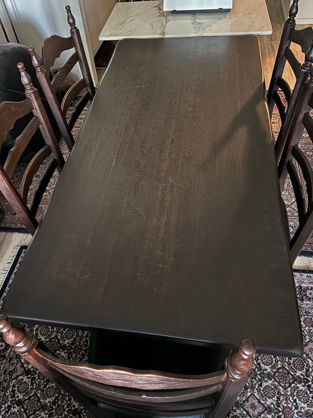 Antieke eettafel met 6 stoelen, Antiek en Kunst, Ophalen