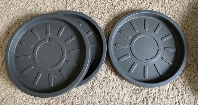 3x Elho Pure Saucer onderschotel Ø 33 cm antraciet, Tuin en Terras, Bloempotten, Kunststof, Gebruikt, Rond, Minder dan 40 cm
