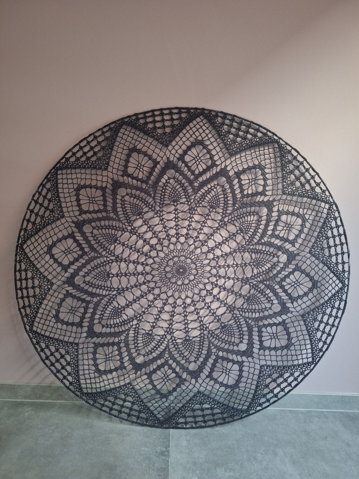 Grote gehaakte mandala wanddecoratie - 120 cm diameter, Ophalen, Boho, Nieuw, Handgemaakt