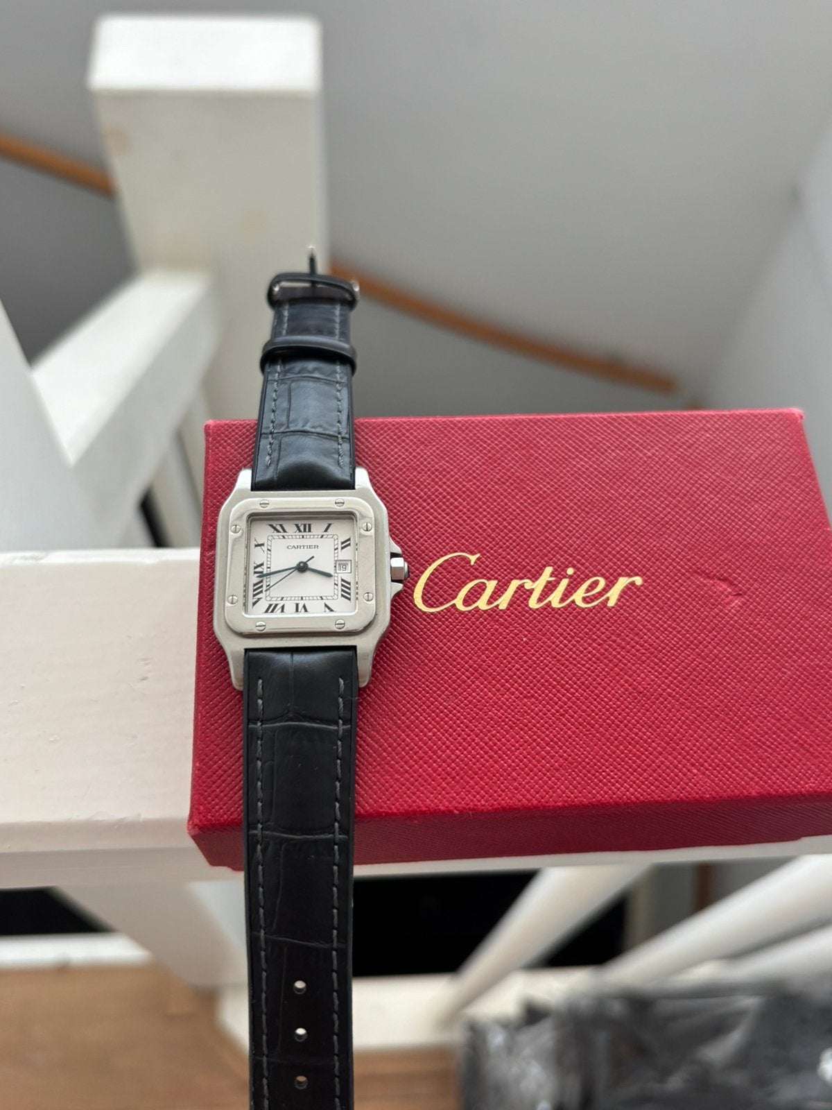 Cartier Automatisch Ref. 2319, Overige merken, Leer, Polshorloge, Ophalen of Verzenden