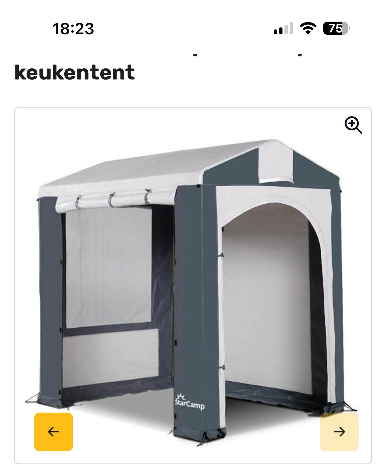 schuur/ keuken tent Dorema voor keuken of voor fietsen grijs, Ophalen, Zo goed als nieuw, Tot en met 2