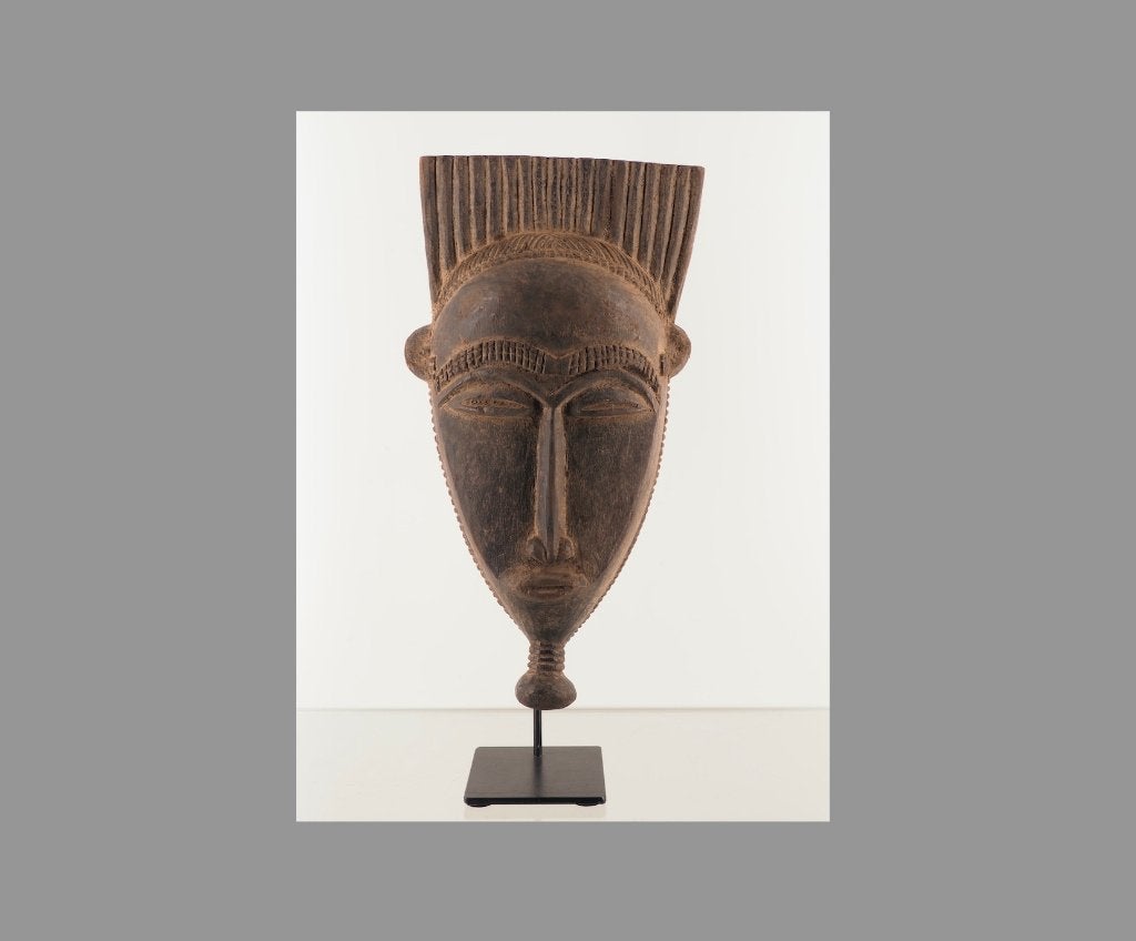 Baule masker Ivoorkust (251023-07), Hout, 40 cm, Afrika, Masker