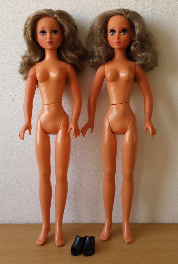 2 grote Furga Poppen Nutricia - jaren 70 - vintage, Verzamelen, Furga, Gebruikt, Ophalen of Verzenden, Pop