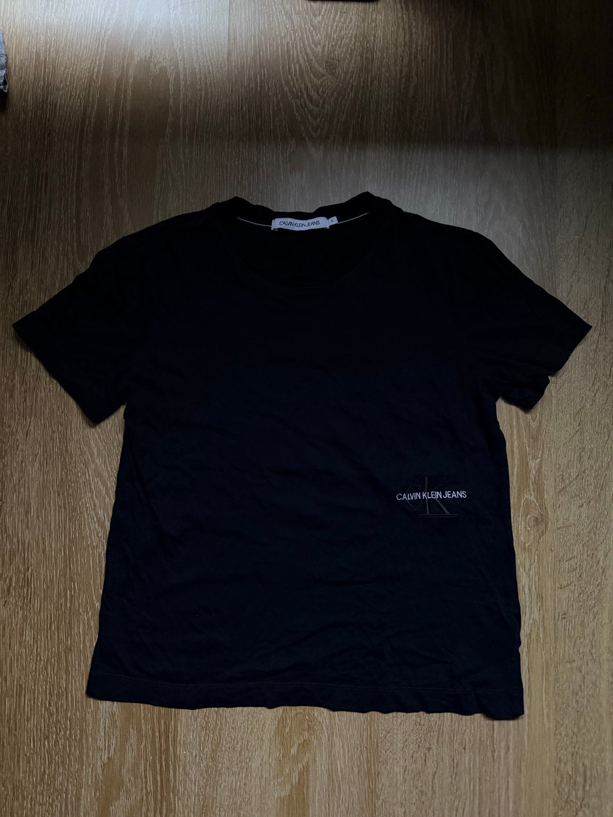 Calvin Klein Jeans Katoenen T-shirt Maat S, Zwart, Ophalen of Verzenden, Korte mouw, Maat 36 (S)