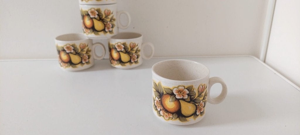 6 Vintage Doverstone Staffordshire mokken beker Jaren 70, Eu, Overige merken, Eu, Ophalen of Verzenden