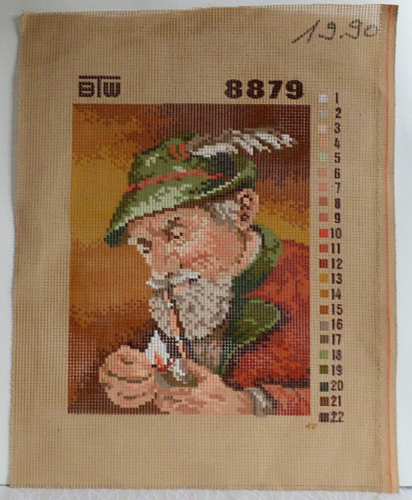 BTW borduurstramien gobelin Man met pijp in de hand, Ophalen of Verzenden, Nieuw, Handborduren, Overige typen