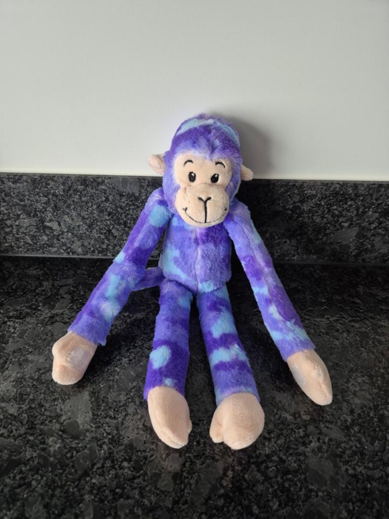 PIA International Soft Toys  - Knuffel Hang Aap paars/blauw, Kinderen en Baby's, Speelgoed | Knuffels en Pluche, Ophalen of Verzenden