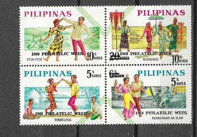 SERIE PHILIPPIJNEN 1969 IN BLOK VAN 4 PF, Ophalen of Verzenden, Postfris, Oost-Azië
