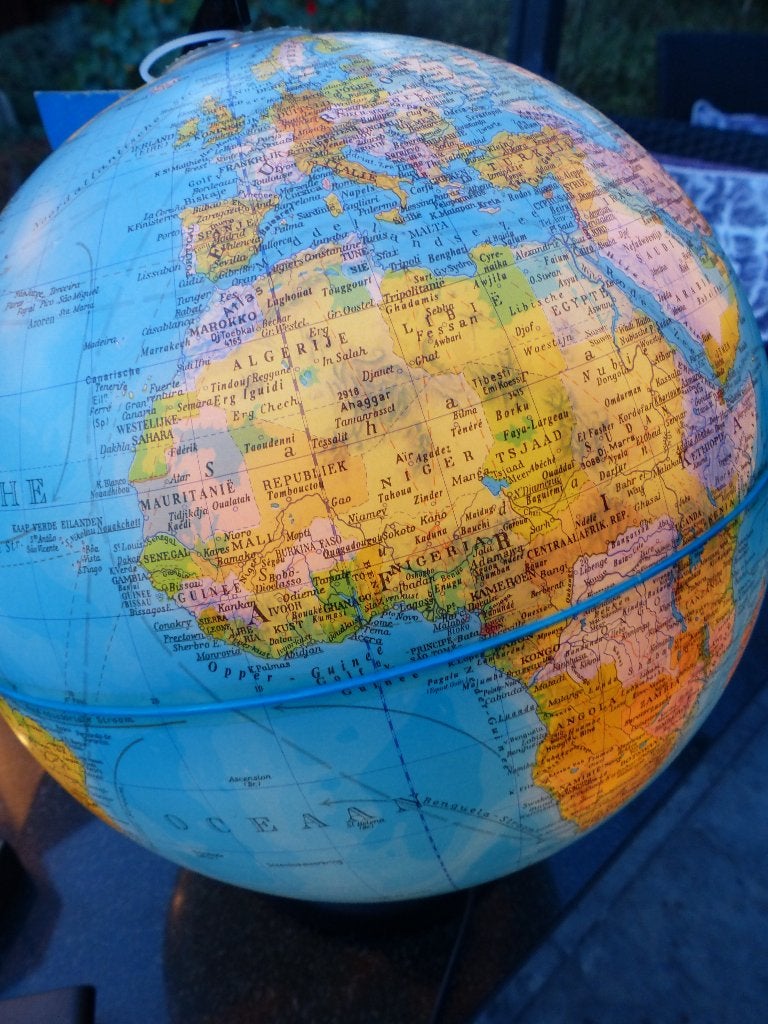 vintage Columbus globe aardglobe wereldbol verlichting boek, Huis en Inrichting, Ophalen of Verzenden, Nieuw