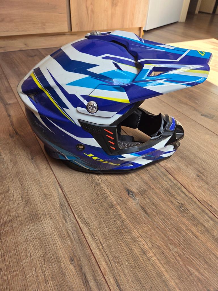 Jopa Offroadhelm - Blauw/Wit/Geel, Overige merken, XL, Ophalen of Verzenden, Tweedehands