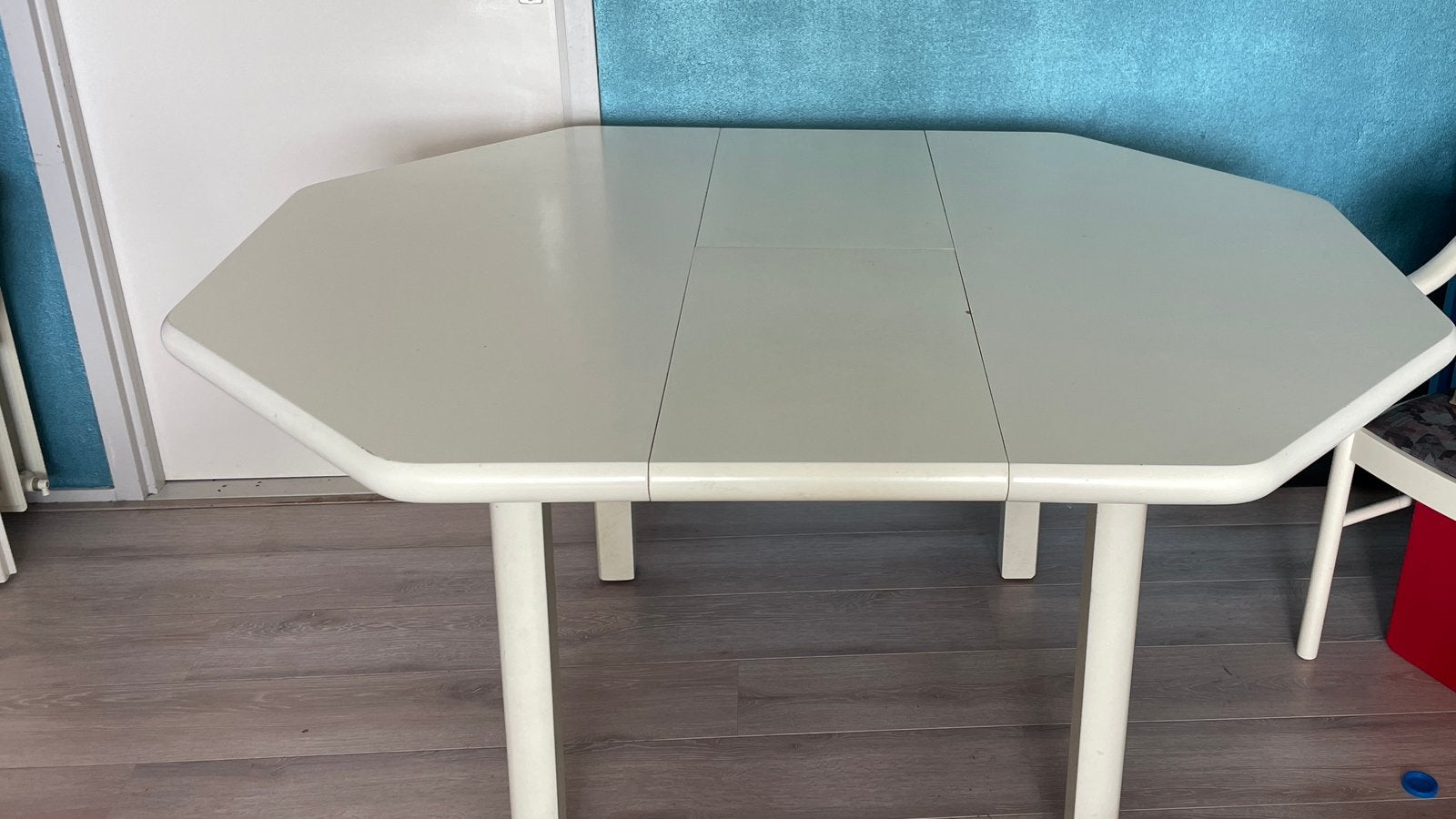 Uitschuifbare eettafel, achthoekig., Huis en Inrichting, Tafels | Eettafels, Ophalen, Overige materialen, Gebruikt, Overige vormen
