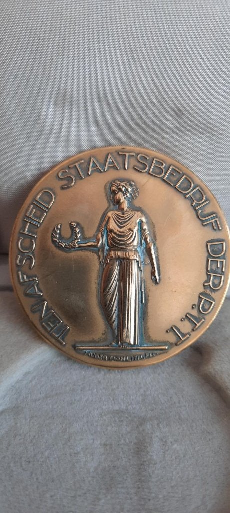 Penning afscheid PTT, Ophalen of Verzenden, Brons, Nederland