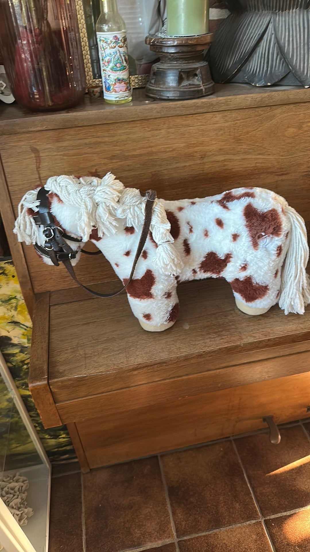 Crafetie pony met hoofd stel en zadel, Ophalen, Zo goed als nieuw