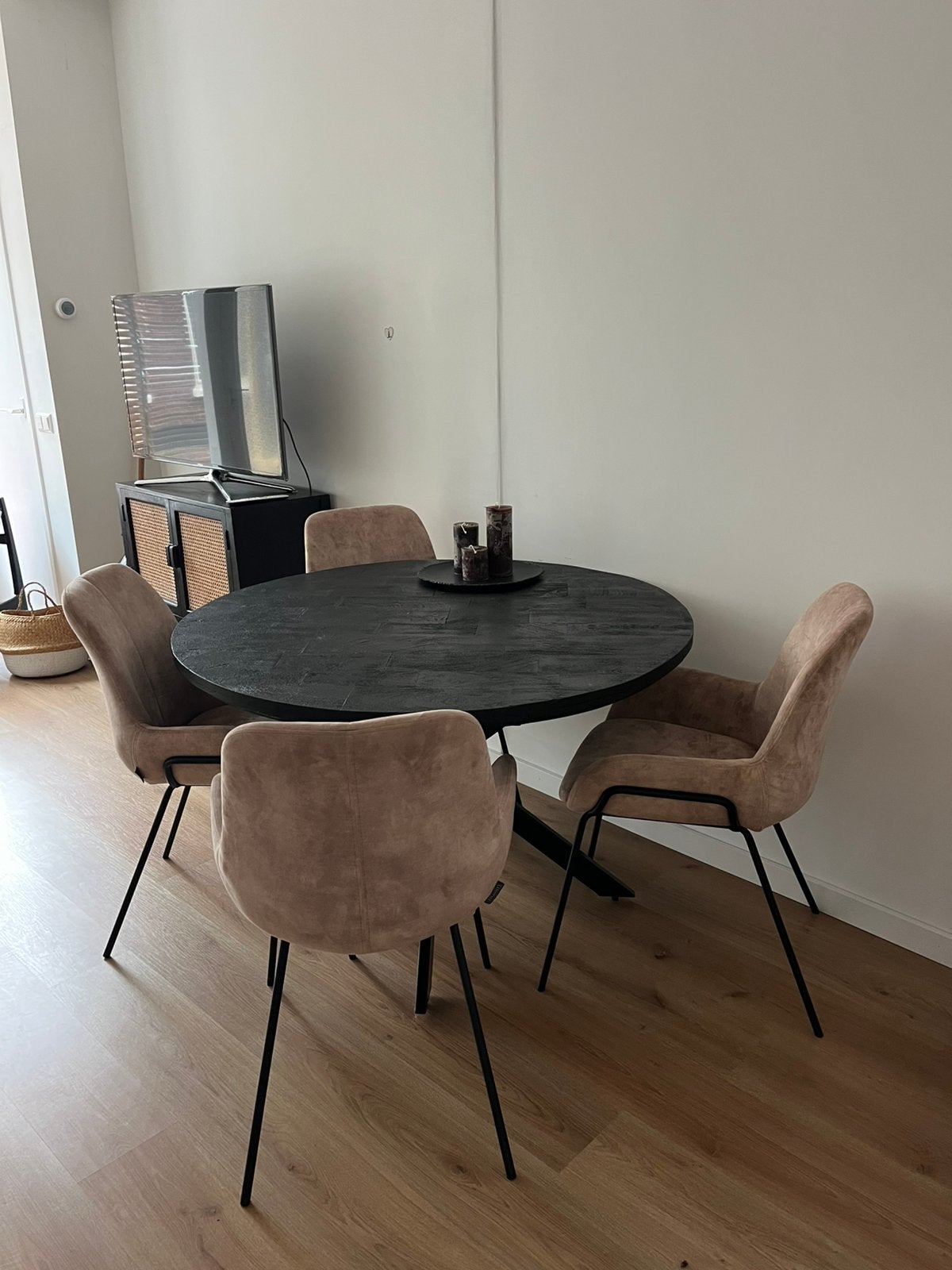 Eettafel met 4 stoelen, Ophalen, 200 cm of meer, 50 tot 100 cm, Zo goed als nieuw