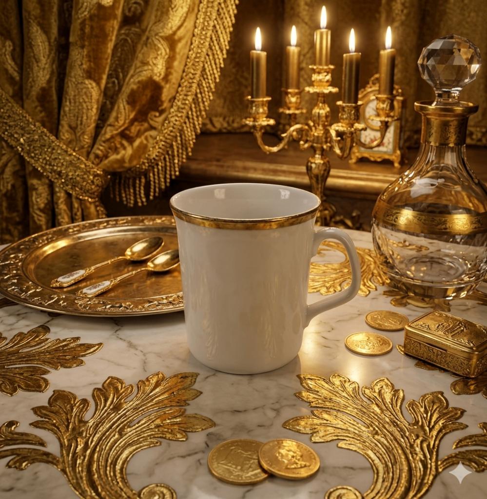vintage winterling roslau Bavaria kop wit/goudkleur, Ophalen of Verzenden