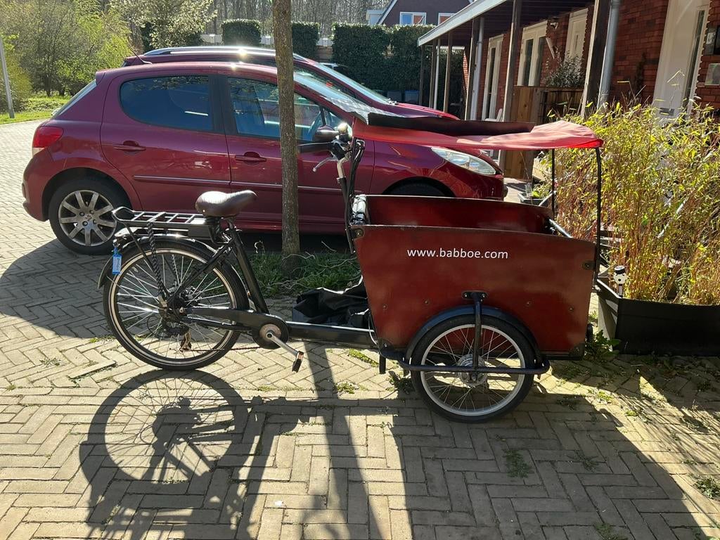 Babboe Big elektrische bakfiets, Ophalen of Verzenden, Gebruikt, 2 kinderen, Huif