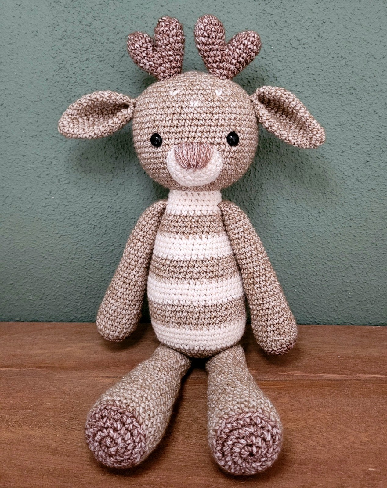 Gehaakte rendier Coco knuffel, Nieuw, Ophalen of Verzenden, Middelgroot (20 tot 80 cm), Bruin