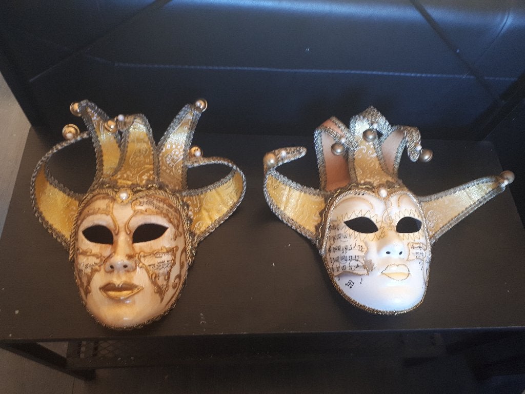 2 zeer mooie Venetiaans masker met de hand beschilderd, Ophalen, Nieuw, Overige typen, Handgemaakt