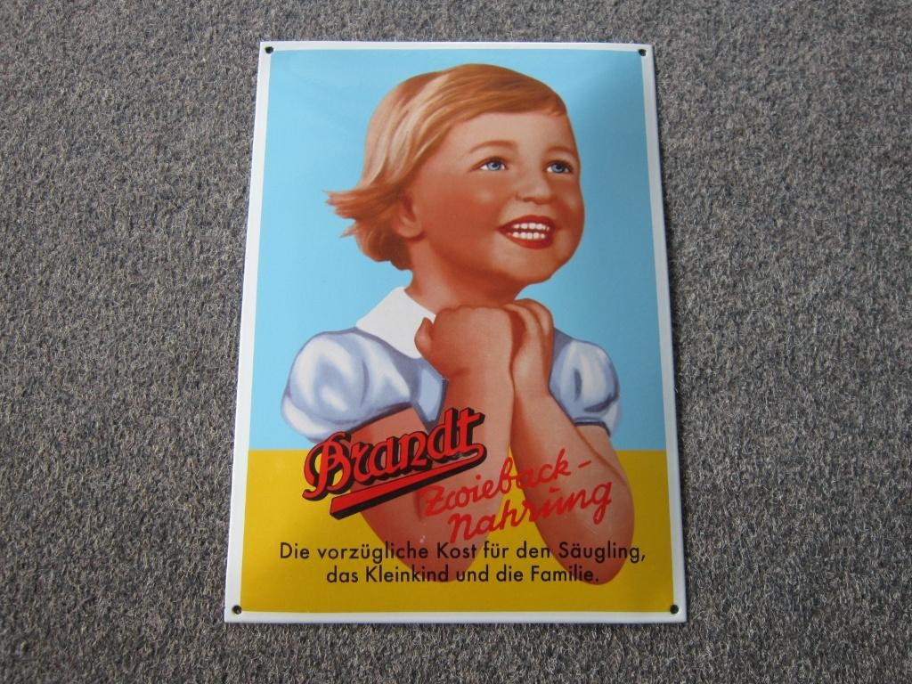 BRANDT EMAILLE RECLAMEBORD, Ophalen, Zo goed als nieuw, Reclamebord