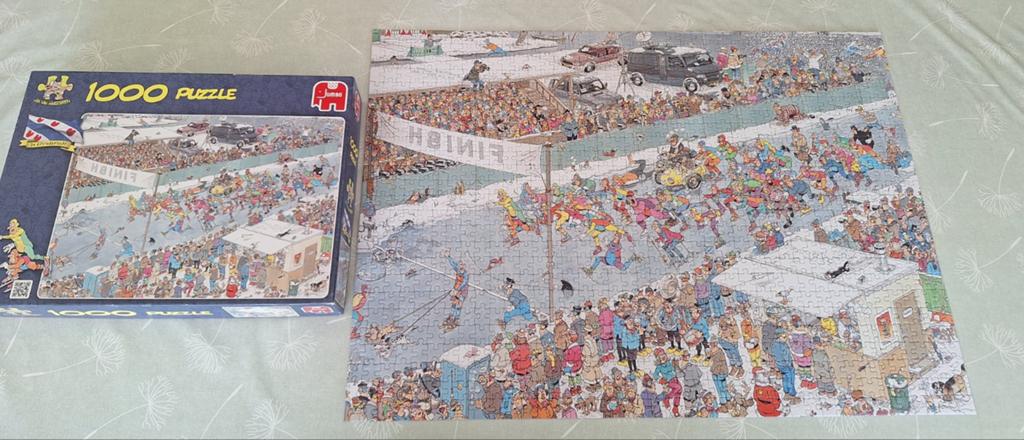 Jan van Haasteren puzzel 1000 stukjes De elfstedentocht, Ophalen of Verzenden, 500 t/m 1500 stukjes, Zo goed als nieuw, Legpuzzel