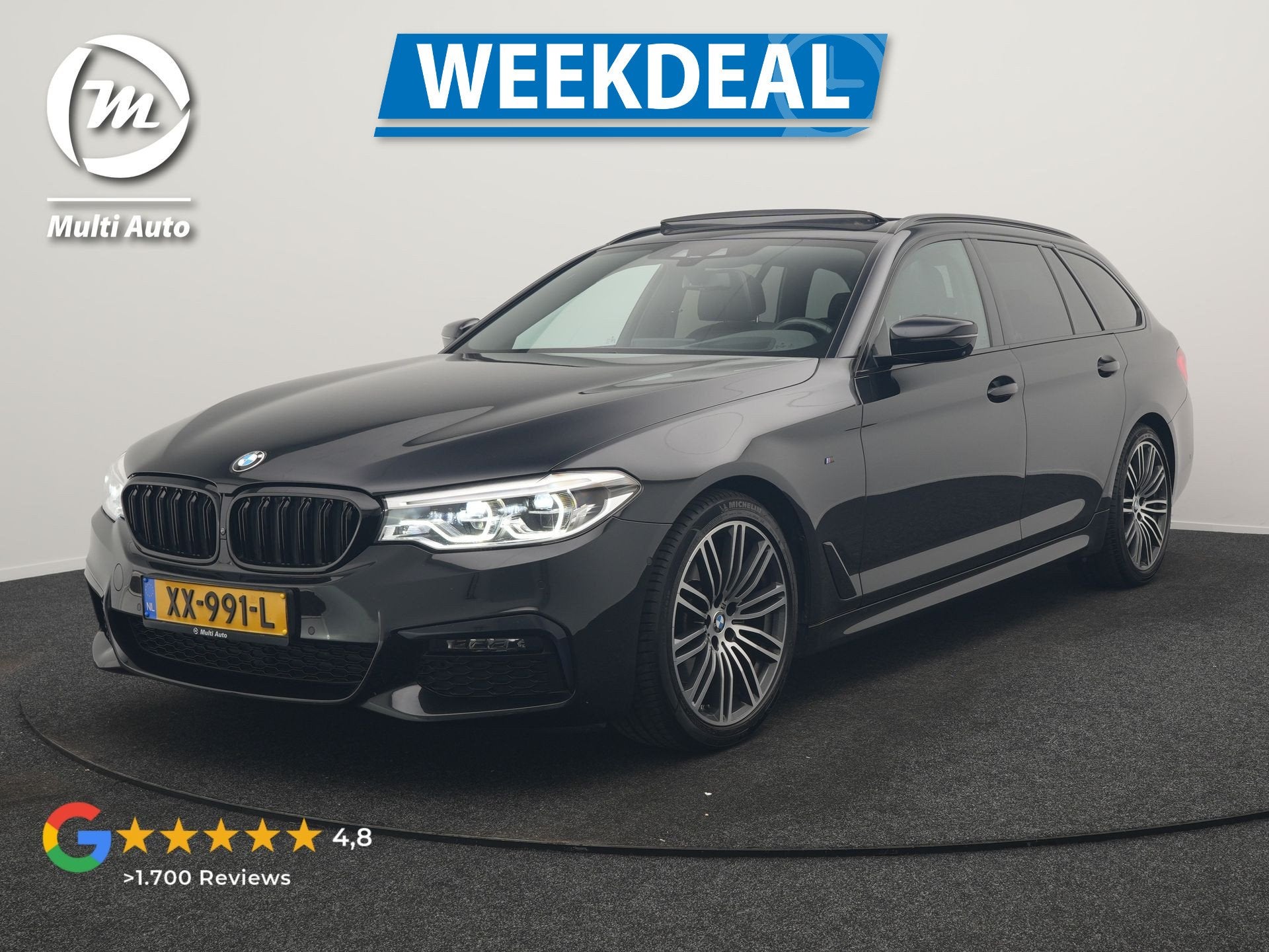 BMW 5 Serie Touring 520i M Sport 184pk Dealer O.H. | Panodak, Automaat, 1998 cc, Achterwielaandrijving, 4 cilinders