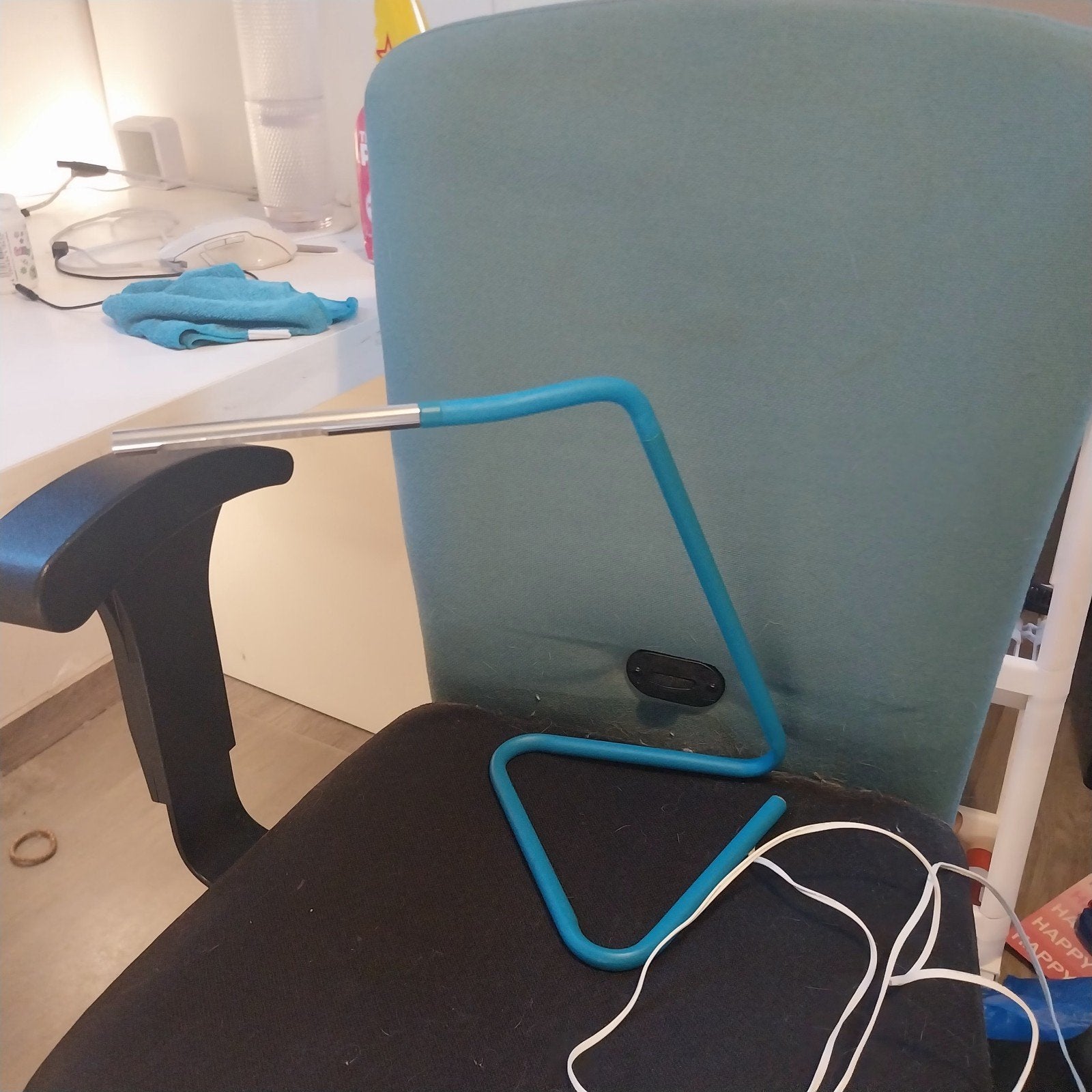 IKEA HÅRTE LED Bureaulamp - Blauw, USB-aansluiting, Blauw, Bureaulamp, Gebruikt, Ophalen of Verzenden