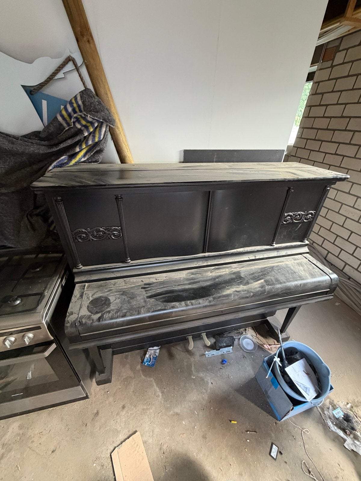 Oude Piano - Ideaal voor Restauratie of Decoratie, Ophalen, Gebruikt, Zwart, Piano