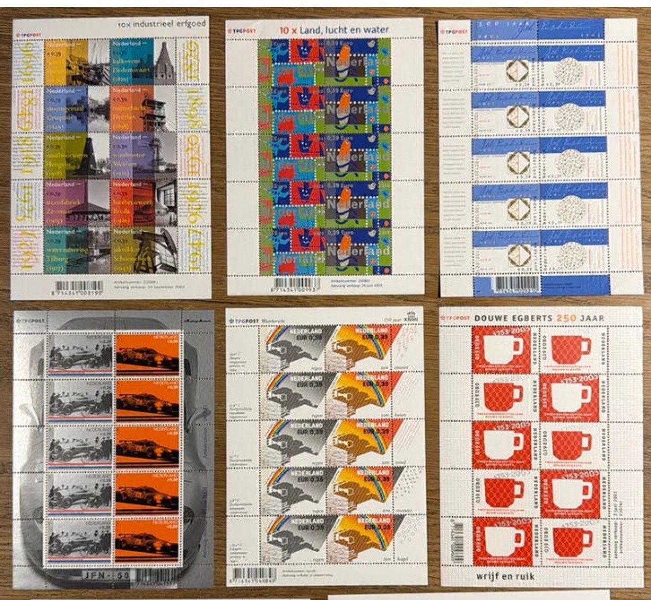 * verschillende postzegelvelletjes € 0,39, Ophalen of Verzenden, Na 1940, Postfris