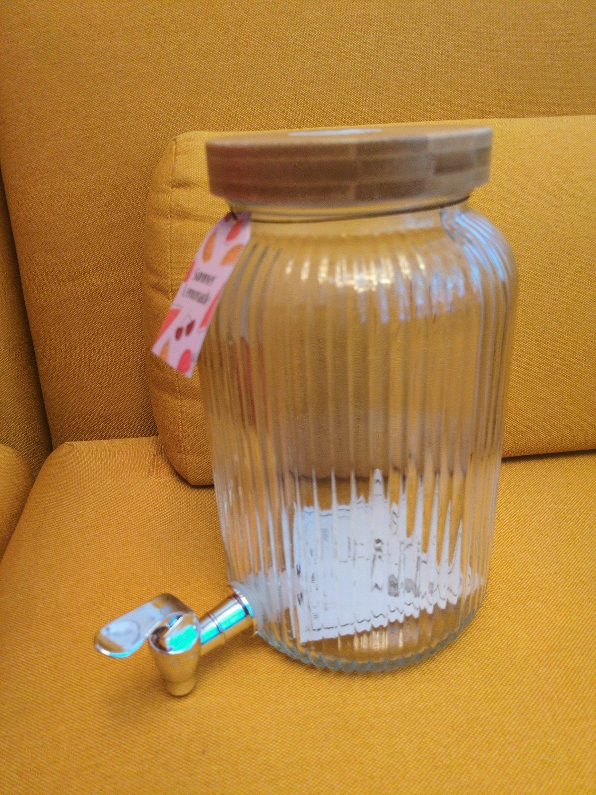 Glazen drankdispenser met kraantje - 3 liter, Overige typen, Ophalen of Verzenden, Nieuw, Glas