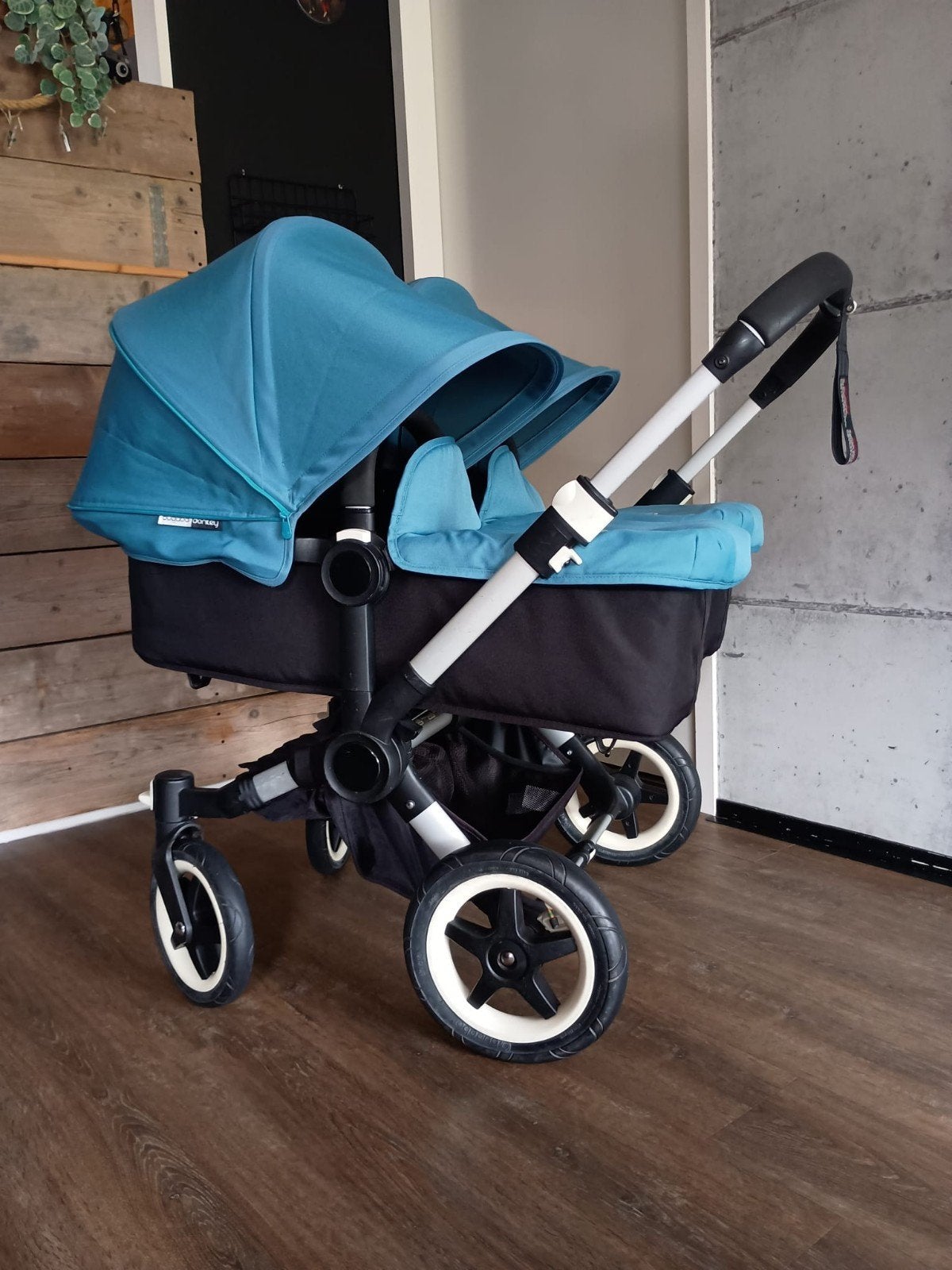 Bugaboo Donkey Zwart/ Petrol! Tweeling! Zeer compleet!, Ophalen, Kinderwagen of Buggy