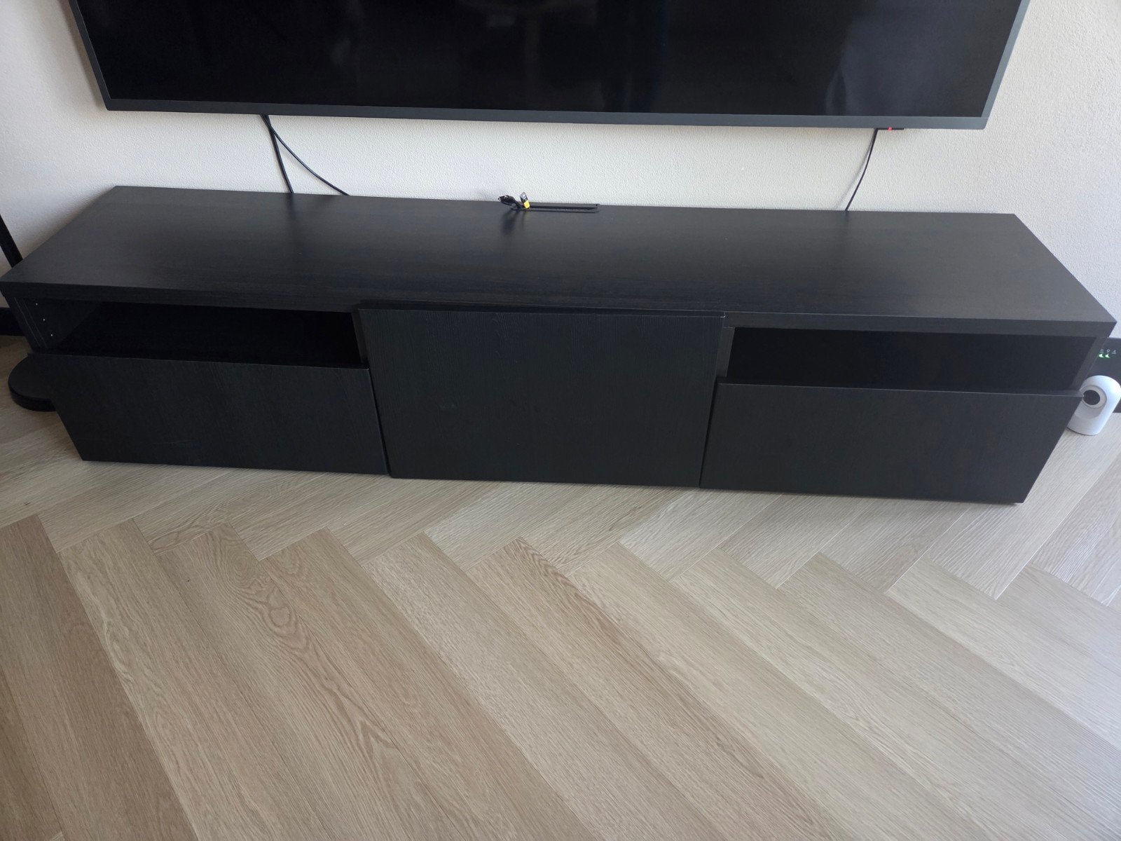 zwart tv meubel besta ikea, Ophalen, Gebruikt, 150 tot 200 cm, Modern