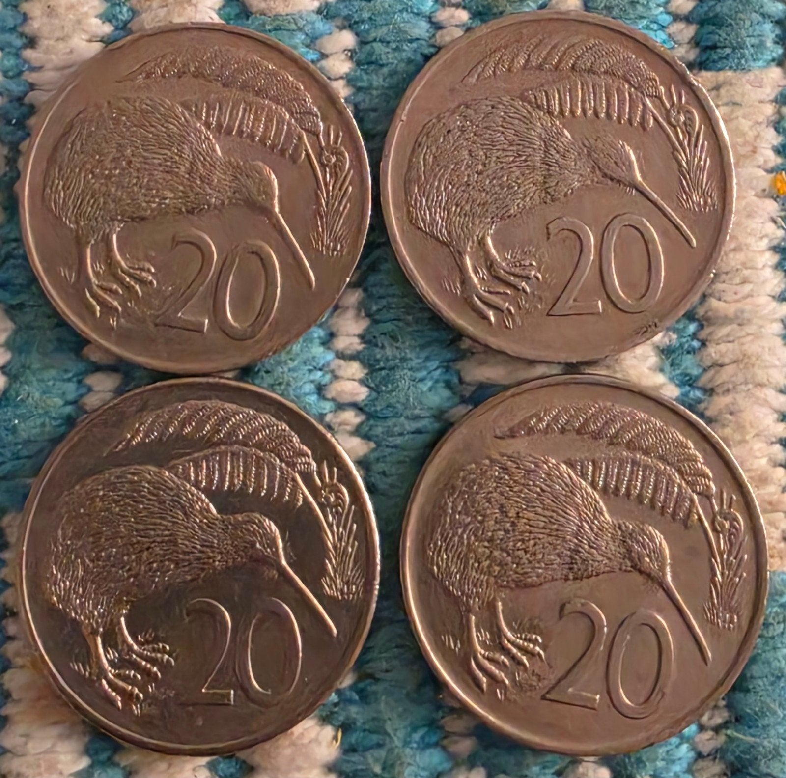 Set van 4 Nieuw-Zeelandse 20 cent munten, Postzegels en Munten, Ophalen of Verzenden, Oost-Azië, Setje