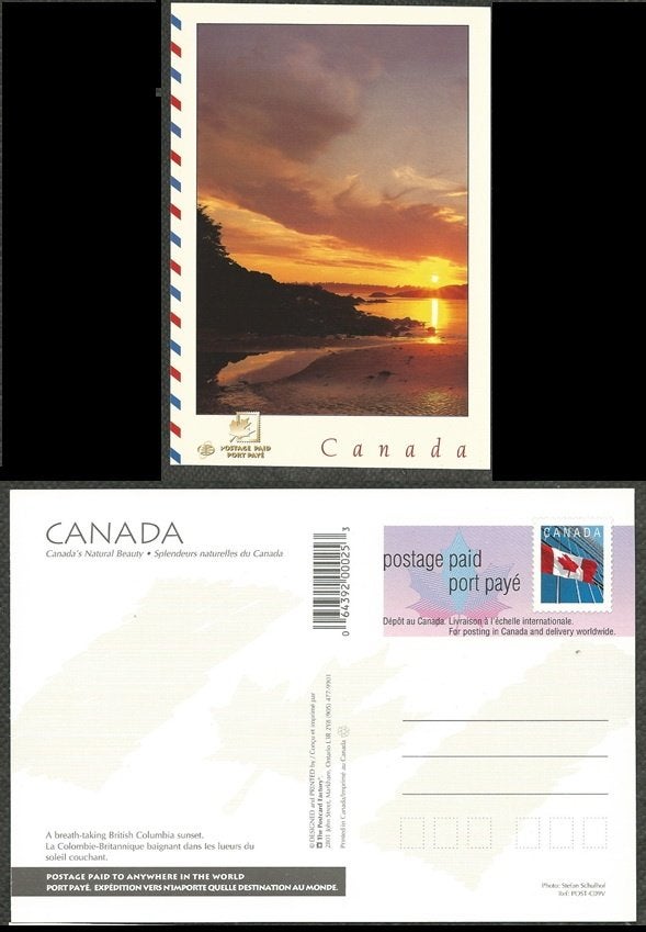 CANADA 1997 British Colombia Sunset Postcard, MINT., Verzenden, Postfris, Noord-Amerika