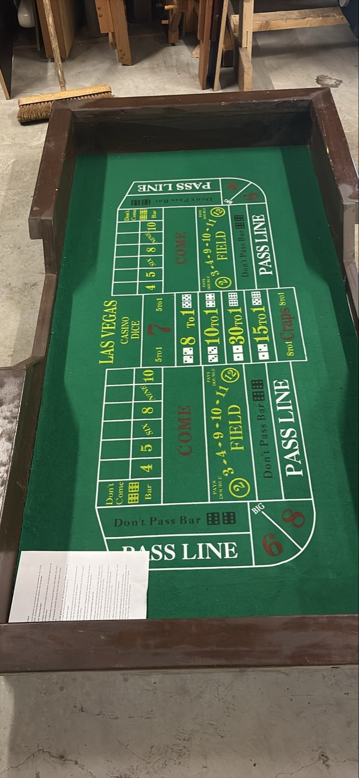 Craps Tafel - Casino Spel voor Thuis, Hobby en Vrije tijd, Ophalen, Gebruikt